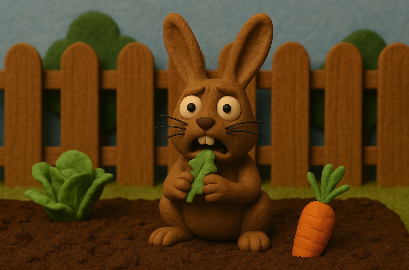 A terrified rabbit.