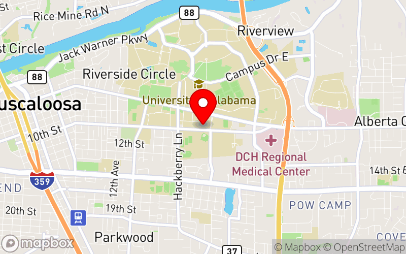 Map for VitAL Alabama Annual Conference at 240 Paul W. Bryant Drive, Tuscaloosa, AL 35401