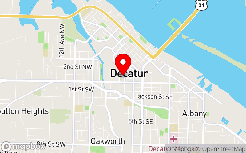 Map for Opioid Summit 2024 at 133 2nd Avenue, NE, Decatur, AL 35601 Map for Opioid Summit 2024 at 133 2nd Avenue, NE, Decatur, AL 35601