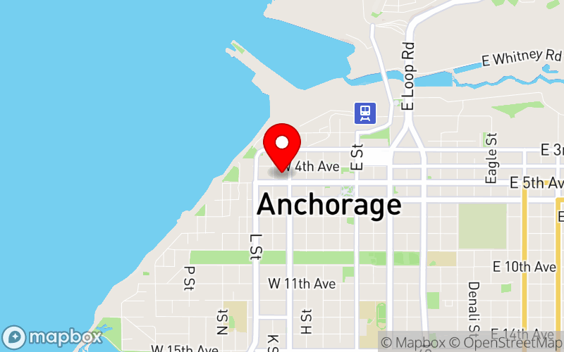 Map for AK Peer Support Conference 2024 at 939 W 5th Ave, Anchorage, AK 99501