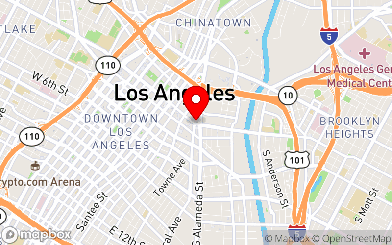 Map for Ebb and Flow: Community Mental Health Conference at 100 North Central Avenue, Los Angeles, CA 90012