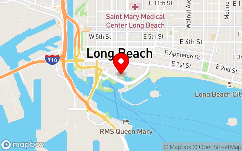 Map for 2024 Behavioral Health Care Symposium at 200 S Pine Avenue, Long Beach, CA 90802