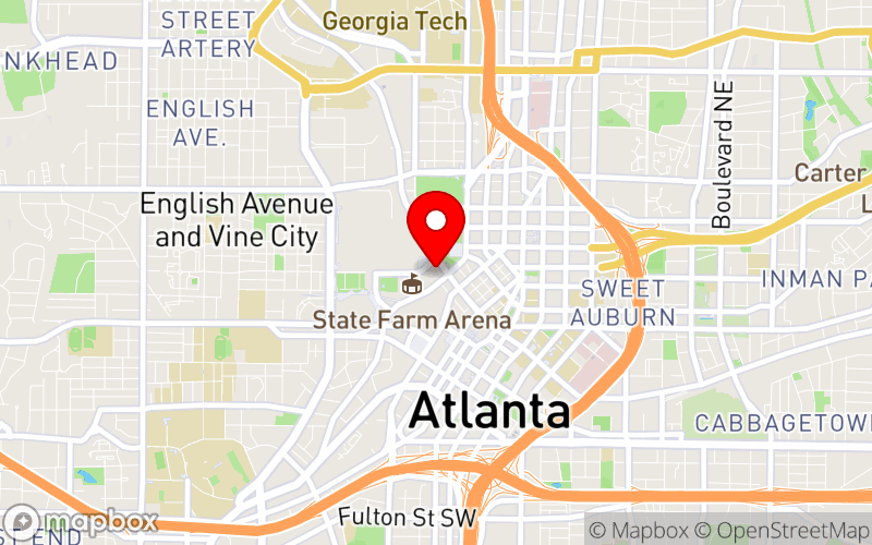 Map for 2024 ADARA Conference at 190 Marietta St NW, Atlanta, GA 30303