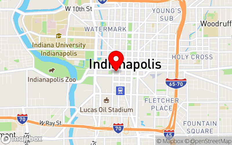 Map for 2024 Indiana Mental Health Roundtable Summit at 1 South Capitol Avenue, Indianapolis, IN 46204