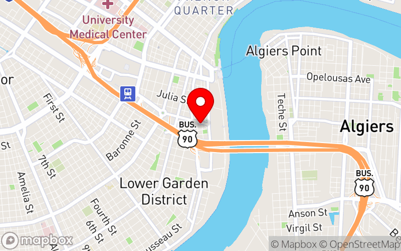 Map for 2024 Spring Conference - Louisiana Psychological Association at 1001 S. Peters Street, New Orleans, LA 70130 Map for 2024 Spring Conference - Louisiana Psychological Association at 1001 S. Peters Street, New Orleans, LA 70130