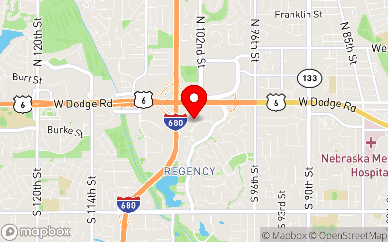 Map for 2024 Annual Spring Meeting at 10220 Regency Circle, Omaha