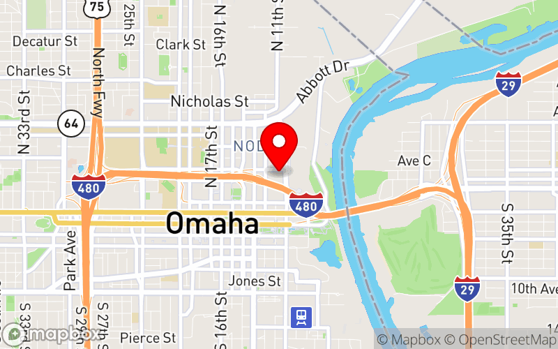 Map for Heartland Juvenile Services Association Conference at 1001 Cass St, Omaha, NE