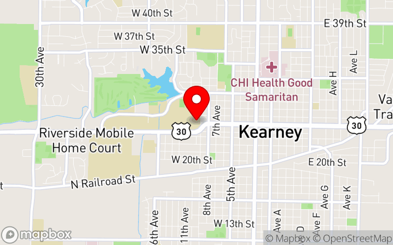 Map for Fostering Mental Health and Resilience on College Campuses and in Communities at 2504 9th Ave, Kearney, NE 68849 Map for Fostering Mental Health and Resilience on College Campuses and in Communities at 2504 9th Ave, Kearney, NE 68849