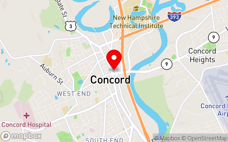 Map for 29th Annual Infant Mental Health Conference at Holiday Inn Concord Downtown, Concord, NH