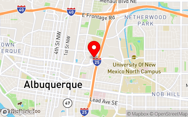 Map for PMANM 2024 Fall Conference at 1000 Woodward Pl NE, Albuquerque, NM