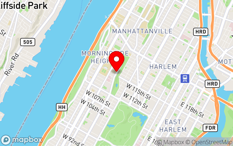 Map for G100 Global Mental Health Conference 2024 at 64 Morningside Drive, New York, NY 10027