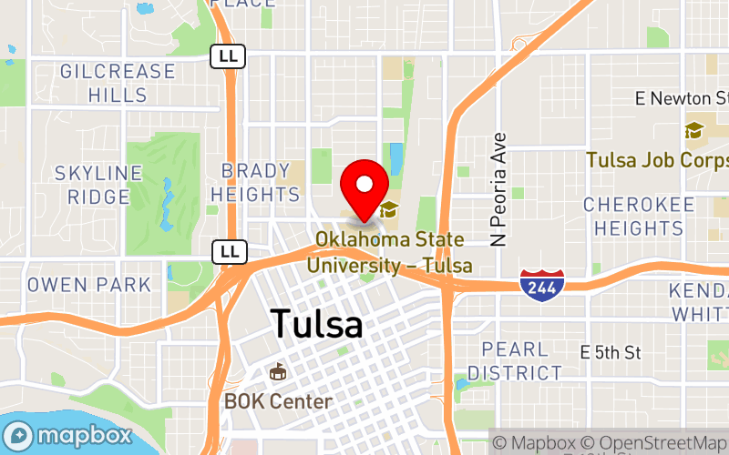 Map for 2024 Bridging the Gap in Pediatric Mental Health Care at 700 N Greenwood Ave, Tulsa, OK