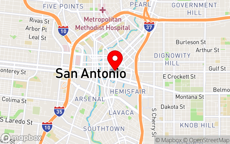 Map for 2024 National Latino Behavioral Health Conference at 23 Losoya St, San Antonio, TX 78205, United States