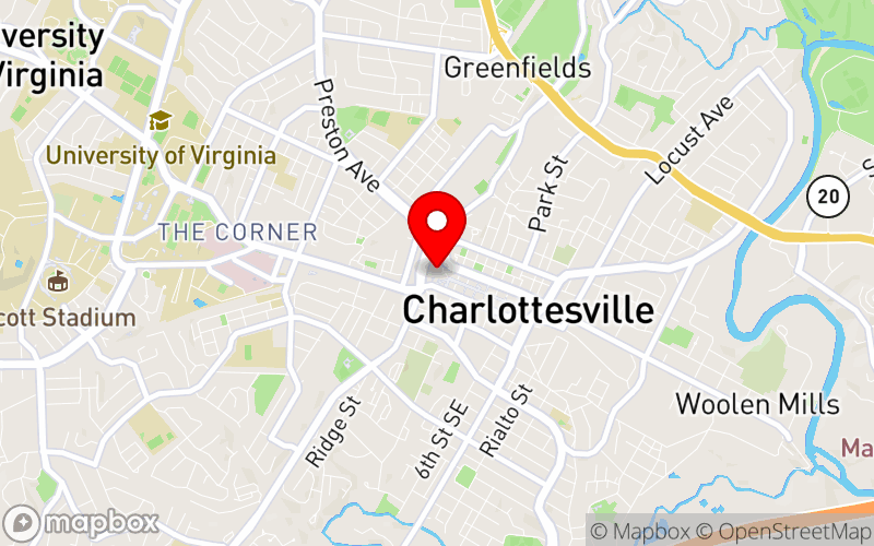 Map for 2024 VACBP Fall Conference at 212 Ridge McIntire Road, Charlottesville, VA 22903, United States