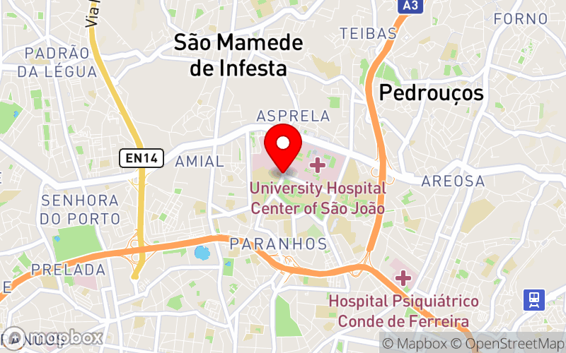 Map for 5th International Mental Health Meeting of Romão de Sousa Foundation: Slow Psychiatry, Human Rights and Democratic Mental Health at R. Dr. António Bernardino de Almeida 400, Porto 4200-072, Portugal