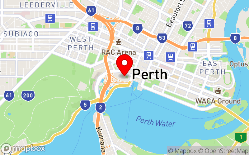 Map for WA Mental Health Conference at Perth Convention and Exhibition Centre, Perth, WA