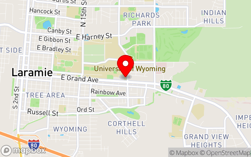 Map for Wyoming Psychological Association Spring 2024 Conference at 222 S. 22nd St., Saloon A, Laramie, WY, 82070