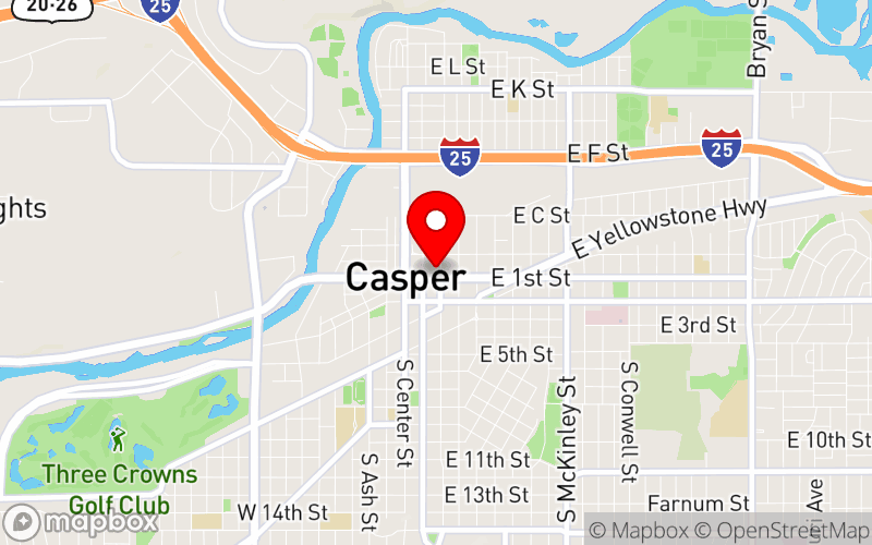 Map for Third Annual Governor’s Mental Health Summit at 234 E 1st St, Casper, WY