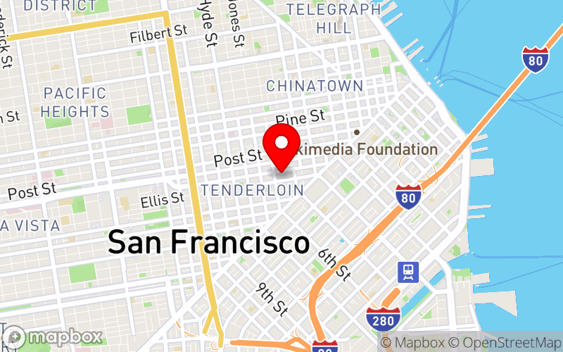 Map for CAMFT Annual Conference 2025 at 333 O'Farrell Street, San Francisco, CA 94102