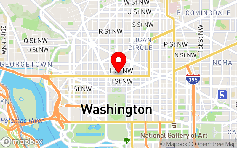 Map for 2025 Mental Health America Conference at 1001 16th St NW, Washington, DC 20036, United States