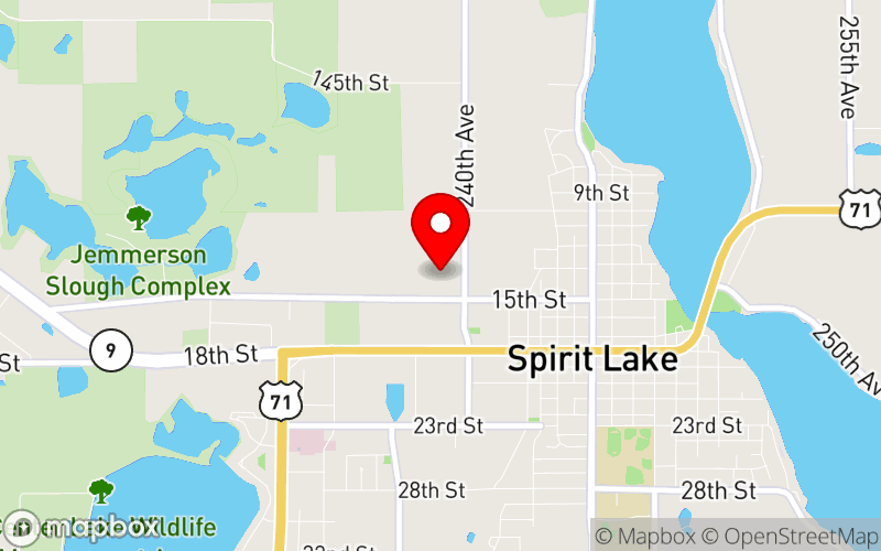 Map for Lakes Health Conference at 1602 15th Street, Spirit Lake, IA 51360
