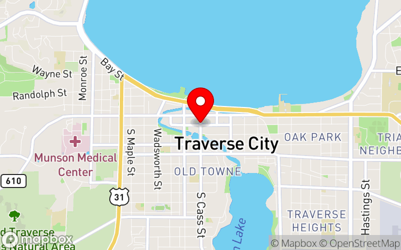 Map for SHIFT: Mental Wellness For First Responders Conference at Delamar Hotel, Traverse City, MI