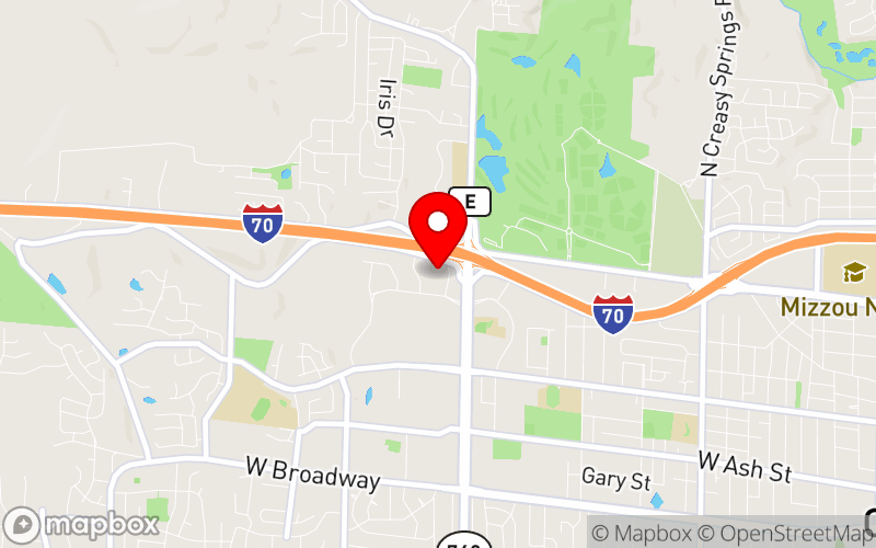 Map for Missouri Children's Trauma Network Training Summit 2025 at 2200 I-70 Dr. SW, Columbia, MO, US