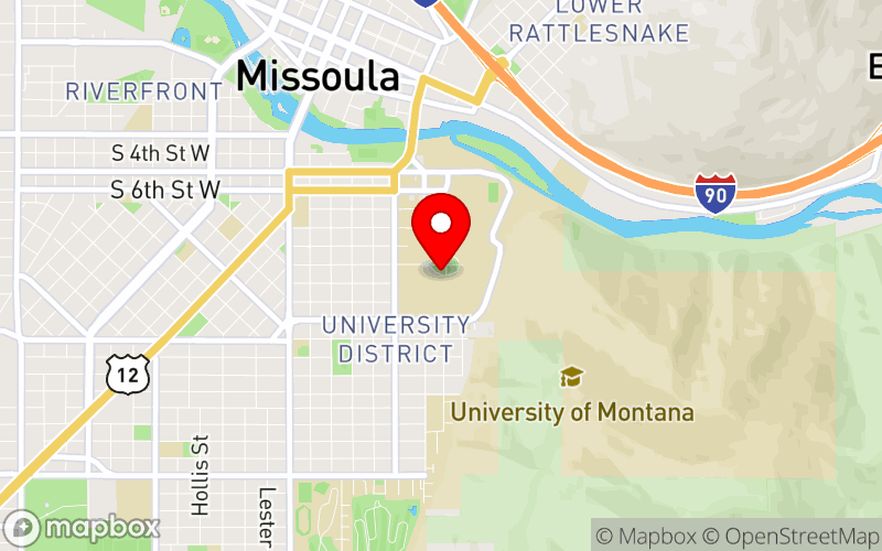 Map for Montana Conference on Suicide Prevention at University of Montana, Missoula, MT 59808