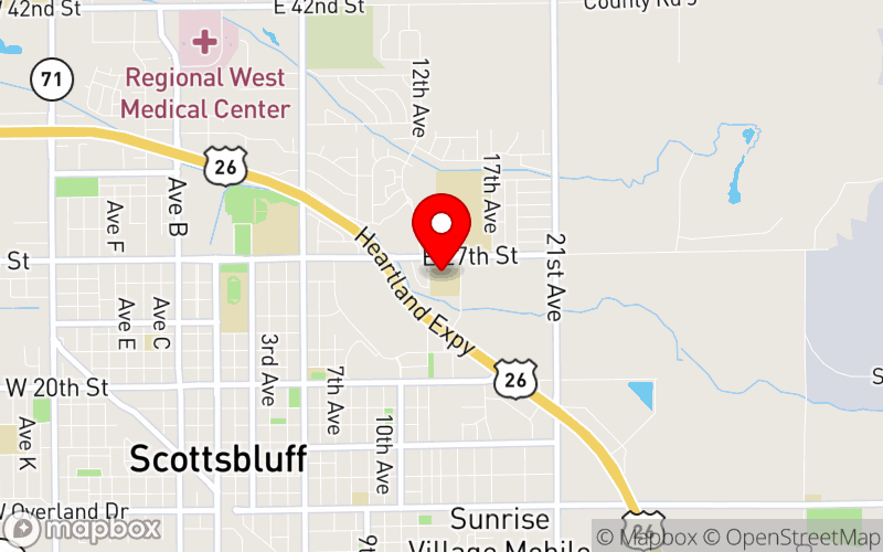 Map for BHECN Panhandle Annual Conference 2025: Neurodivergence Across the Lifespan at 2620 College Park, Scottsbluff, NE 69361 Map for BHECN Panhandle Annual Conference 2025: Neurodivergence Across the Lifespan at 2620 College Park, Scottsbluff, NE 69361