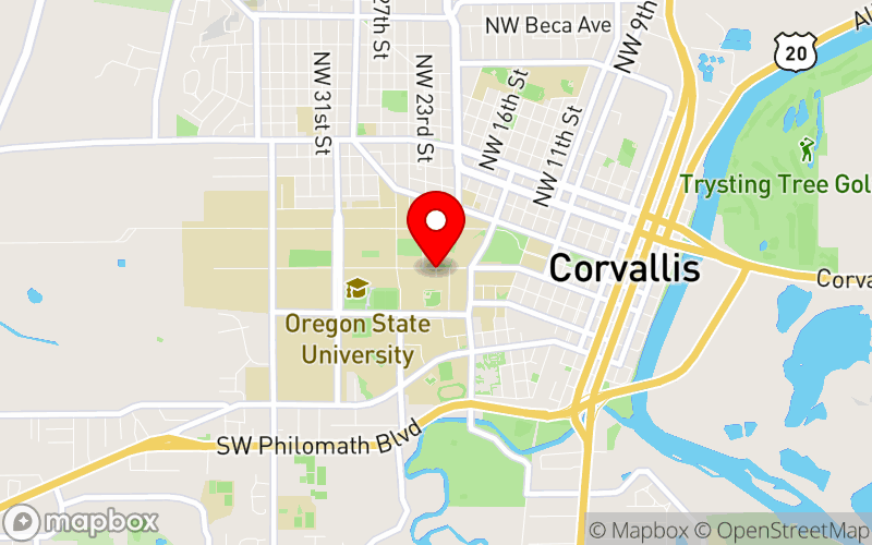 Map for 2025 Youth IDD/Mental Health Summit at CH2M/OSU Alumni Center, Corvallis, OR