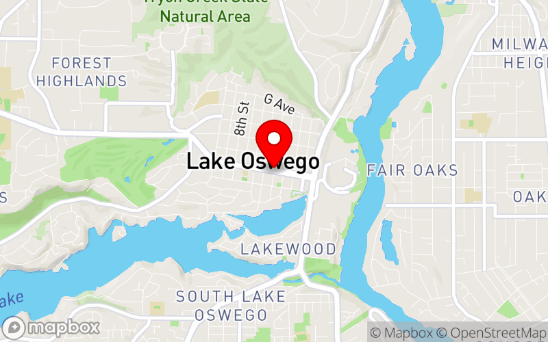 Map for 9th Annual Adult Mental Health Update: Strategies for Primary Care at Homebuilding Association of Greater Portland, Lake Oswego, Oregon