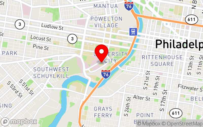 Map for Mind Your Brain @ Penn Medicine 2025 at 3400 Civic Center Boulevard, Philadelphia, PA 19104