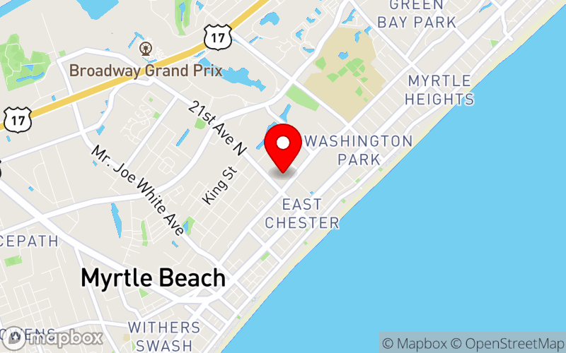 Map for The 2025 Southeastern School Behavioral Health Conference at 2101 North Oak Street, Myrtle Beach, SC 29577