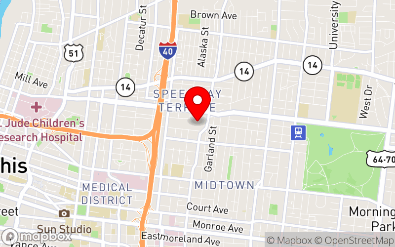 Map for Psychiatric Advocacy Collaborative Teams Summit (PACTS) 2025 at 1350 Concourse Avenue, Memphis, TN 38104 Map for Psychiatric Advocacy Collaborative Teams Summit (PACTS) 2025 at 1350 Concourse Avenue, Memphis, TN 38104