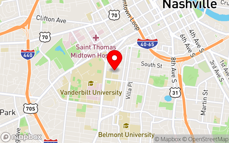 Map for ResilienceCon 2025 at Scarritt Bennett Center, Nashville, TN