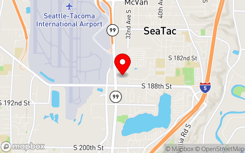 Map for Integrated Care Conference at 18740 International Blvd, Seattle, WA 98188