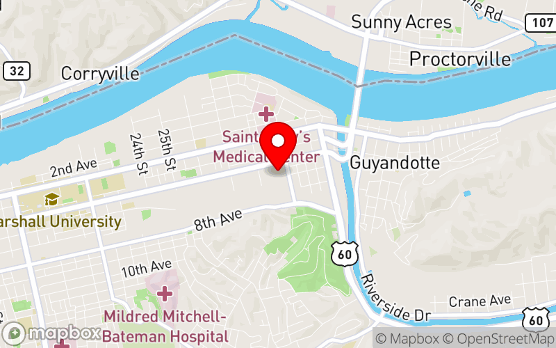 Map for West Virginia Wellness Conference: Healthy Aging & Longevity at 2853 Fifth Ave., Huntington, WV 25702 Map for West Virginia Wellness Conference: Healthy Aging & Longevity at 2853 Fifth Ave., Huntington, WV 25702