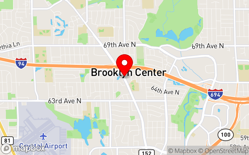 Map for 3rd Annual Proof Alliance Caregiver Conference at Heritage Center, Brooklyn Center, MN